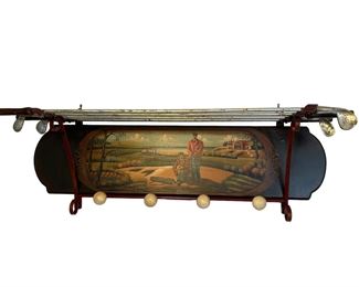 Vintage Golf scene coat rack
