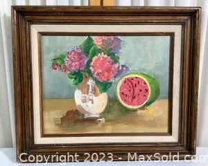 woriginal painting still life with watermelon3971 t