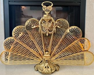 Vintage Brass Fireplace Screen