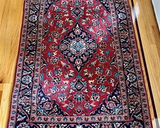 Wool Rug - Navy & Turquoise Medallion