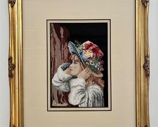 "Girl with Bonnet" Petit Point