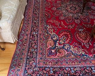 Wool Rug - red, blue, black