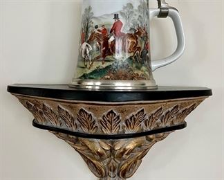 (2) Wall Shelves & Beer Stein