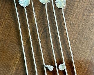 Sterling Silver Ice Tea Spoons with Charms