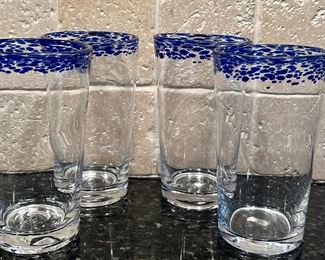 (4) Art Glass Glasses
