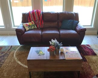 Leather double recliner