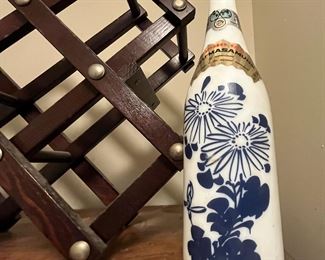Milk Glass Japanese Sake bottles.  There are two of these.