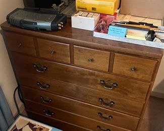Three-drawer chest - Ethan Allen.  The top draw is shallow, but the other two drawers are deep.  These pieces look as if they were never used, they are so clean.