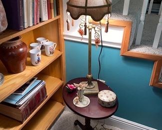 Tilt top occasional table and buffet lamp