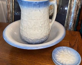 McCoy salt glaze pitcher and bowl 