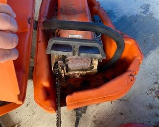 Chain saw in case