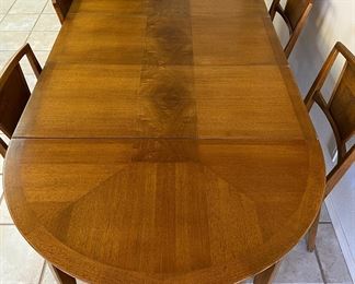 Vintage Dining Table w 3 Leaves and 6 Chairs