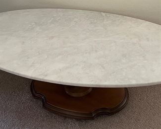 Vintage Oval Marble Top Coffee Table