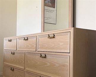 Vintage Drexel Bedroom Set: Dresser w Mirror, Headboard w Frame and 1 Nightstand