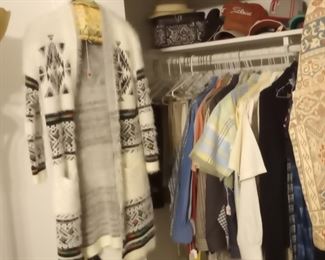 Men's clothes and lady's coat, ...