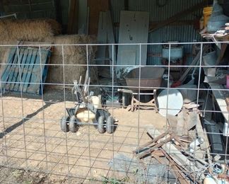 Pull behind Sprayer, wheel barrow, wringer washer, misc... Picker's delight!