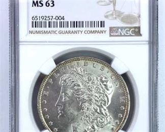 1885 MS63 Morgan Silver Dollar, NGC Hi-Grade