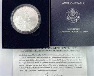 2006-W American Silver Eagle 1oz .999 Burnished