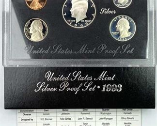 1993 U.S. Silver Proof Coin Set in Box