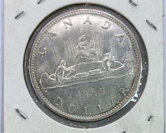 1965 Canada Silver Canoe Dollar Coin