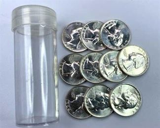 (10) 1964 Washington Silver Quarters, Gem BU