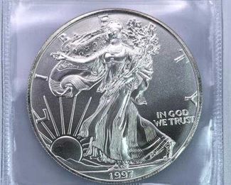 1997 American Silver Eagle, 1oz .999, BU