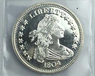 1 Troy Oz. Silver Round, 1804 Bust Style .999