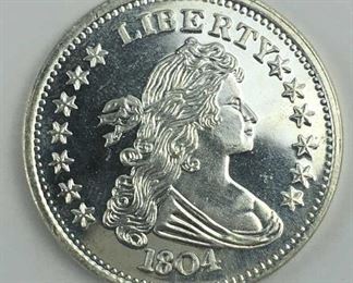 1 Troy Oz. Silver Round, 1804 Bust Style .999