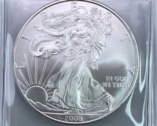 2008 American Silver Eagle, 1oz .999, BU