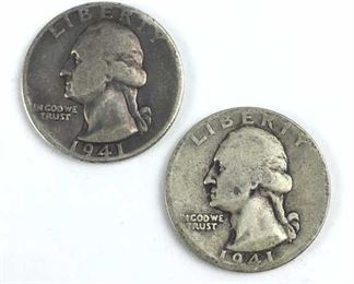 1941-P&D Washington Silver Quarters, Early Date