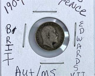 1909 Silver 3 Pence England