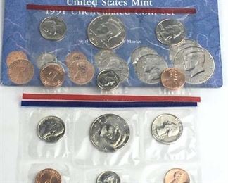 1991 US Mint Uncirculated Mint Coin Set