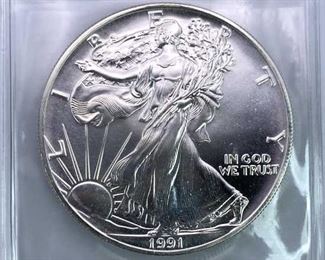 1991 American Silver Eagle 1oz .999