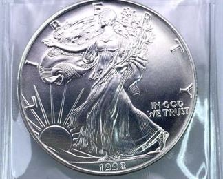 1992 American Silver Eagle 1oz .999
