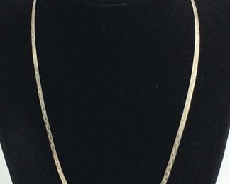 Sterling Silver Herringbone Engraved Necklace