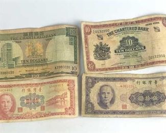 (4) Vintage China/Hong Kong Bank Notes