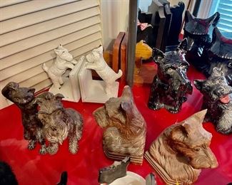 scottie Scottish terrier ceramic & cast iron dog figurines