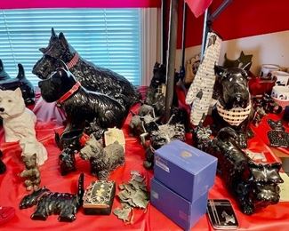 scottie Scottish terrier ceramic & cast iron dog figurines