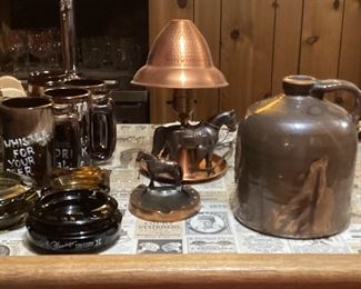 Vintage ashtray bar items and more