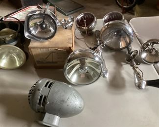 Vintage auto spot light and fire debt lights