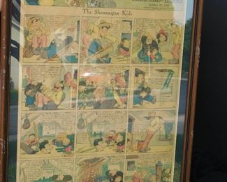 Vintage Shenanigan Kids Framed Antique Comic Page