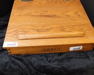 Vintage Style Oak Table Top Desk.