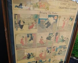 Antique "Bringing Up Father" Framed Antique Comic