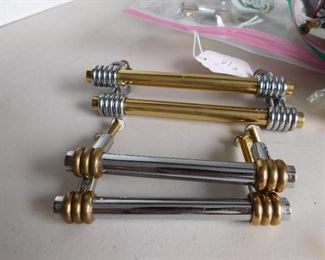 Modern Style Silver & Gold Tone Cabinet Pulls