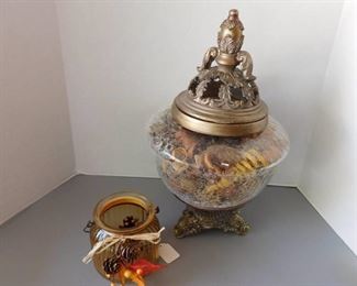 Crackle Design Potpourri Jar