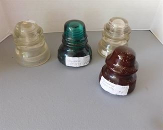 Vintage Glass Insulators (4)