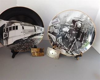 Collectible RailRoad Numbered Plates-Green River Crossing & The Pioneer Zephyr