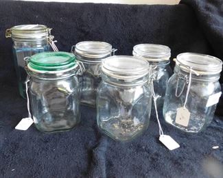 Glass Containers w/ Locking Lids (6)