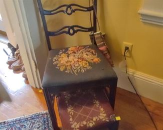 Side chair and footstool