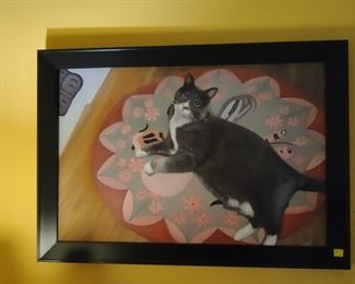 Portrait of pet cat oil painting.  Excellent artwork